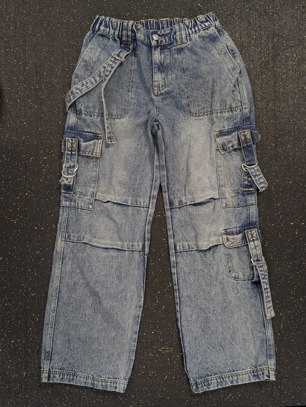 J For Justify Baggy Distressed Grunge Cargo Women’s Jeans Elastic Waist Size 5